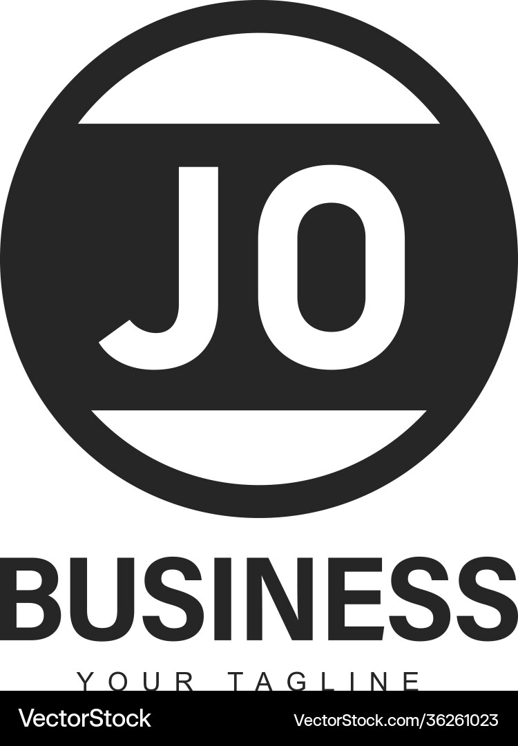 Jo initial a logo design with abstract style Jo initial a logo design with abstract style Vector Image