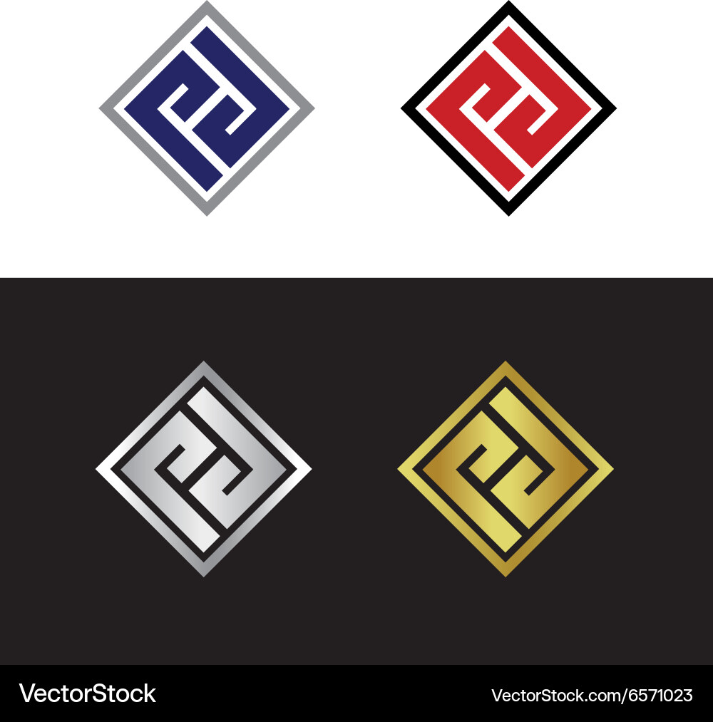 Reflected Initial Monogram Vector Image