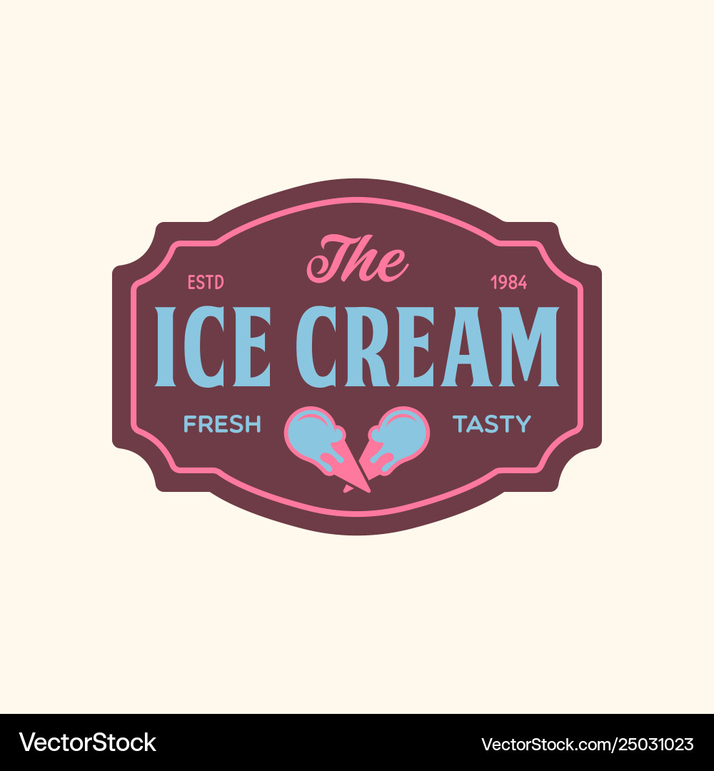 Retro Ice Cream Badge & Label vector image