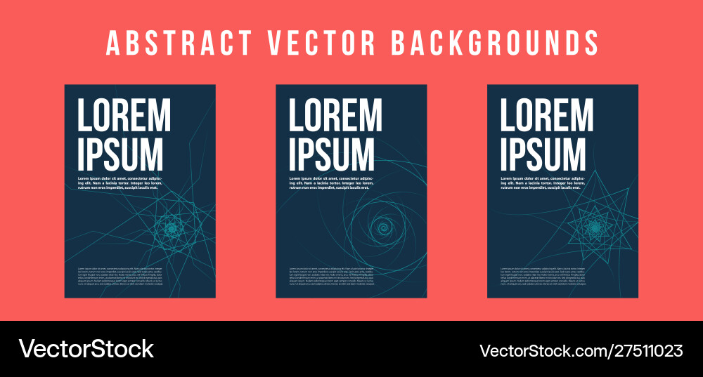 Set abstract pattern backgrounds vector image