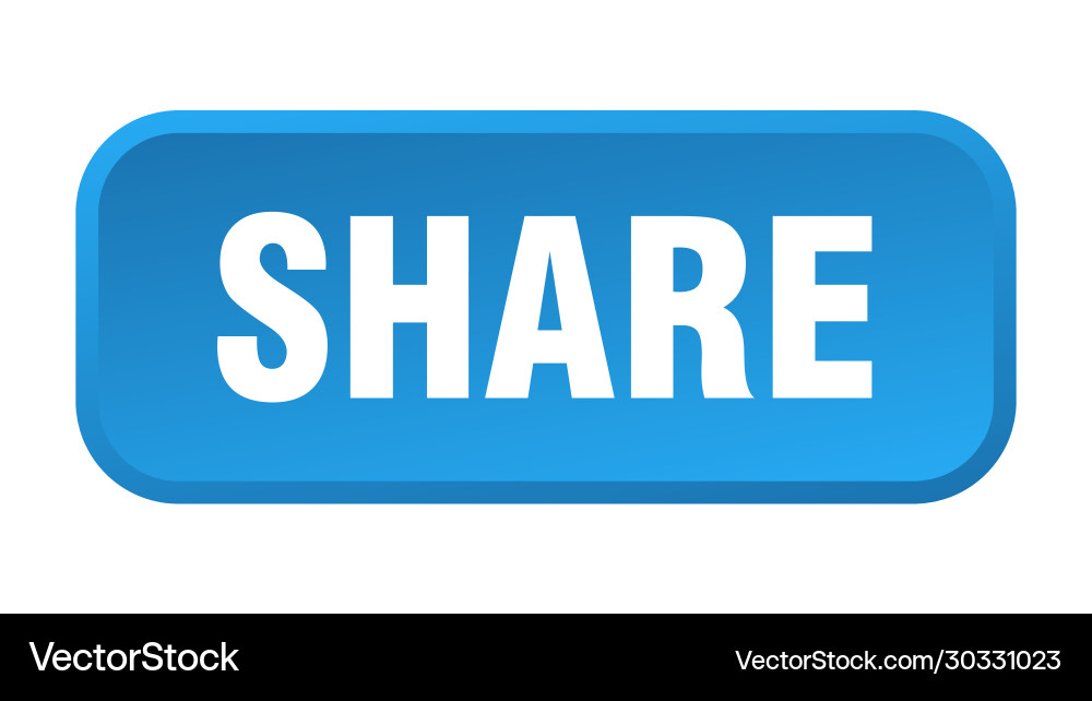 Share button square 3d push vector image