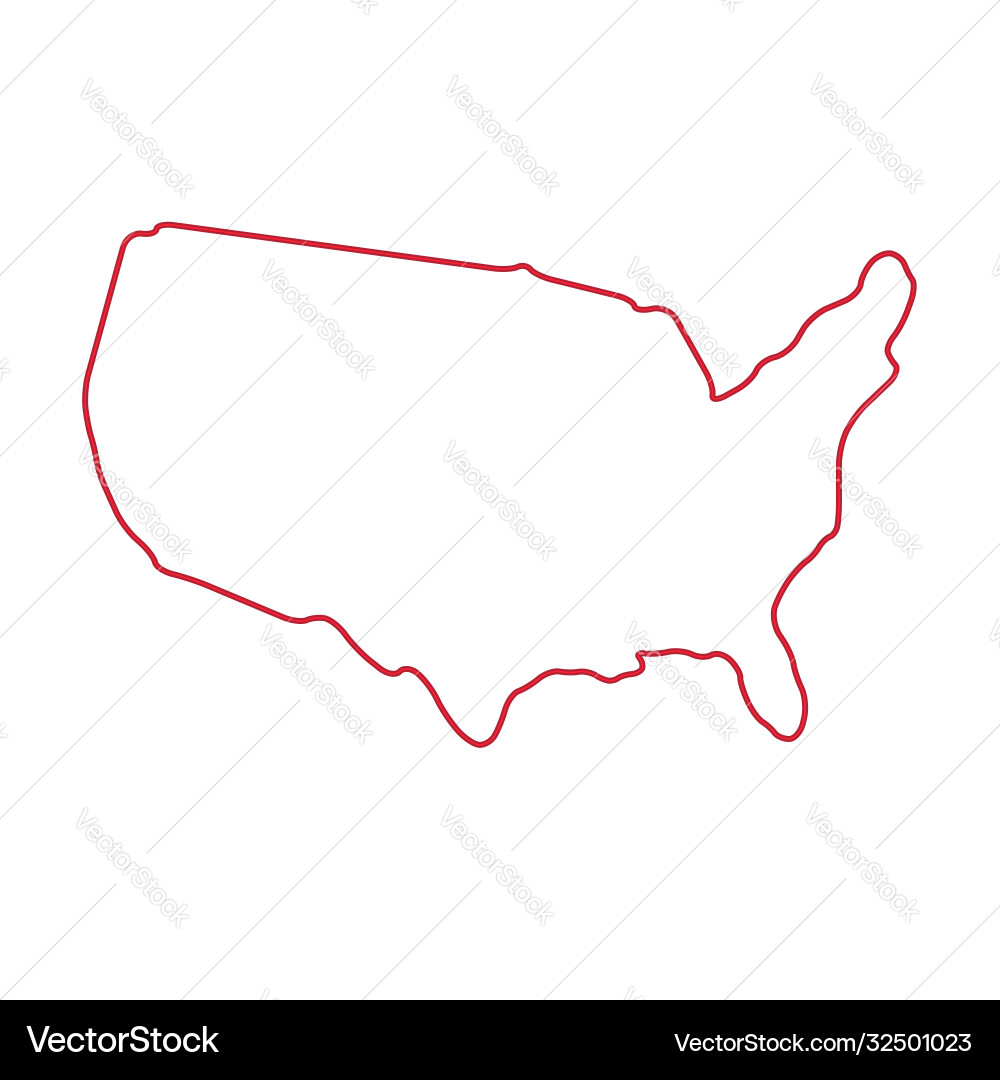 Simple us map outline Simple us map outline vector image