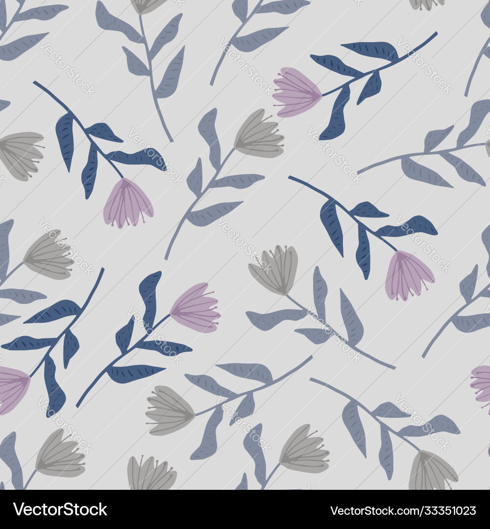 Tulip flowers seamless pattern random located Tulip flowers seamless pattern random located Vector Image