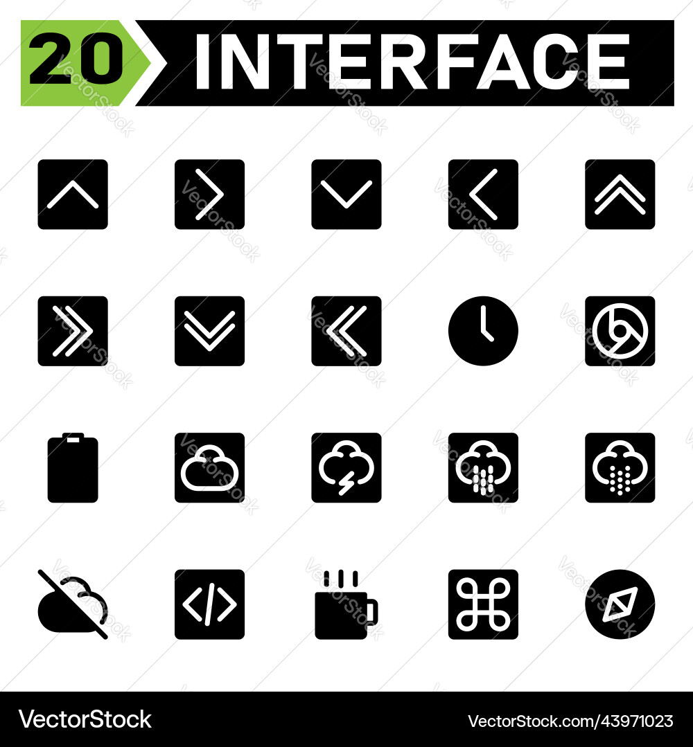 User interface icon set include chevron up arrows User interface icon set include chevron up arrows vector image
