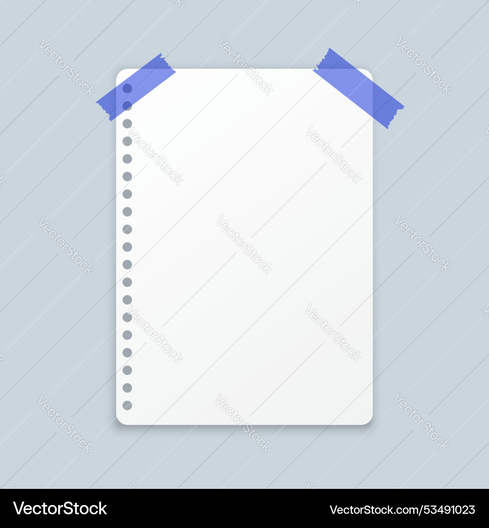 White sheet of paper in flat style empty Vector Image