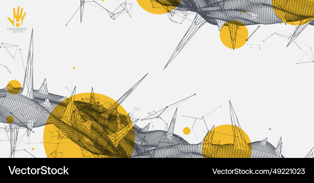 Wireframe science background with plexus effect Wireframe science background with plexus effect vector image