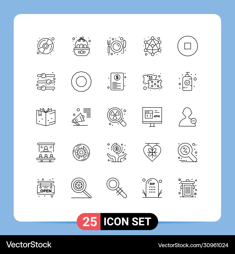 25 universal lines set for web and mobile Vector Image