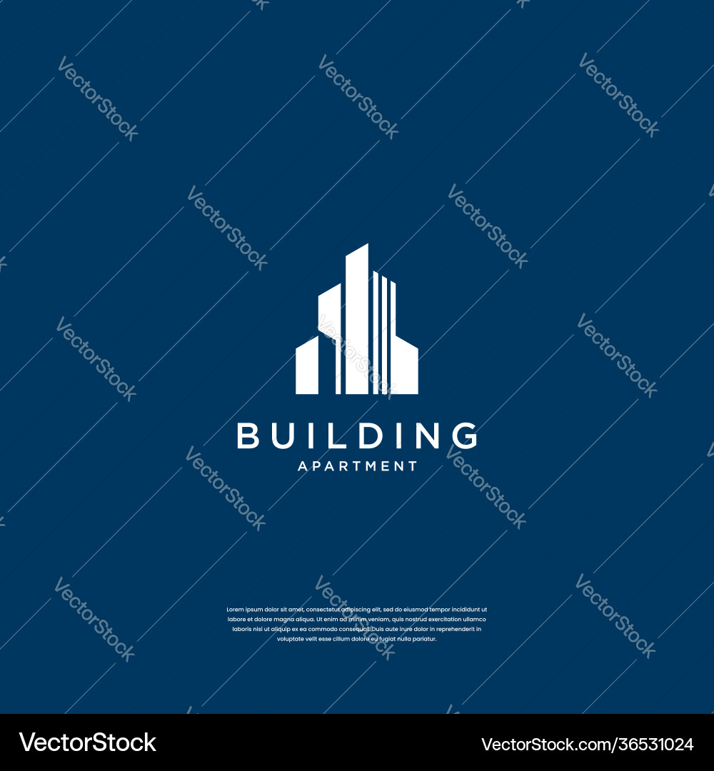 Abstract building structure logo design real Abstract building structure logo design real Vector Image
