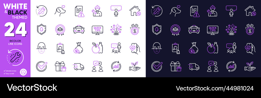 Approved update data and taxi line icons Approved update data and taxi line icons vector image