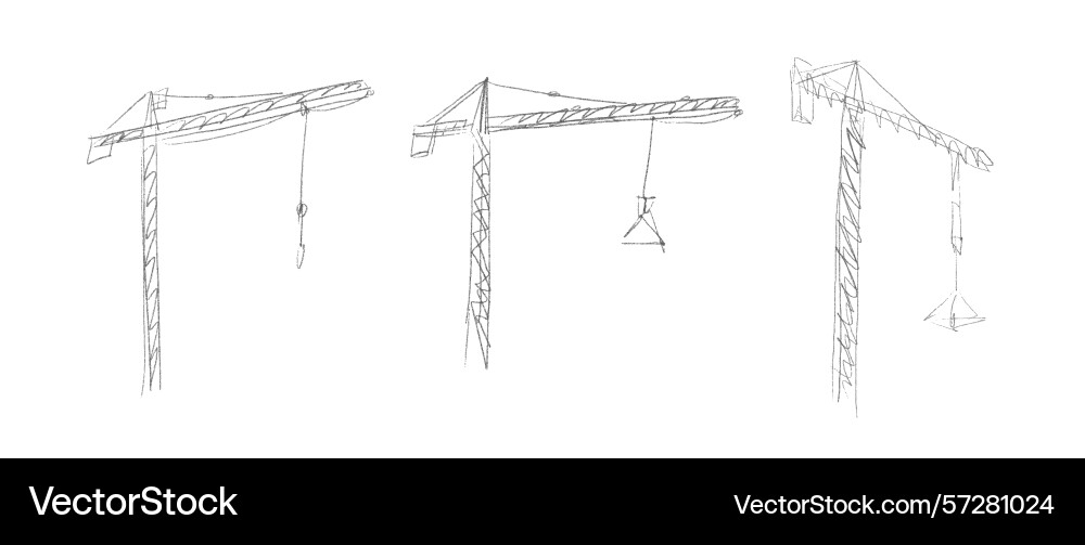 Building crane sketch Building crane sketch Vector Image