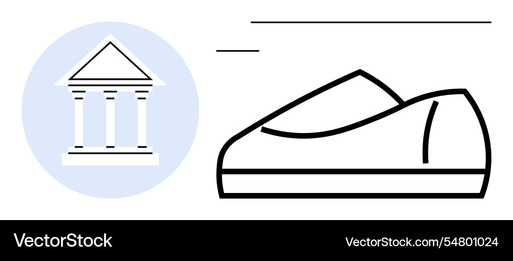 Classical architecture contrasted with modern Classical architecture contrasted with modern vector image