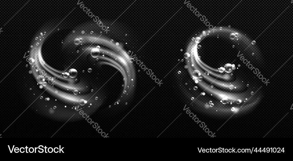 Clean detergent wave and soap swirl light effect Vector Image