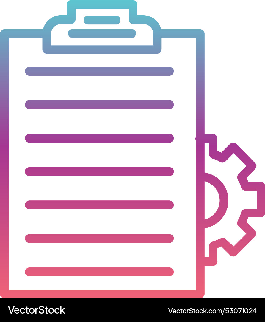 Clipboard line gradient design Vector Image