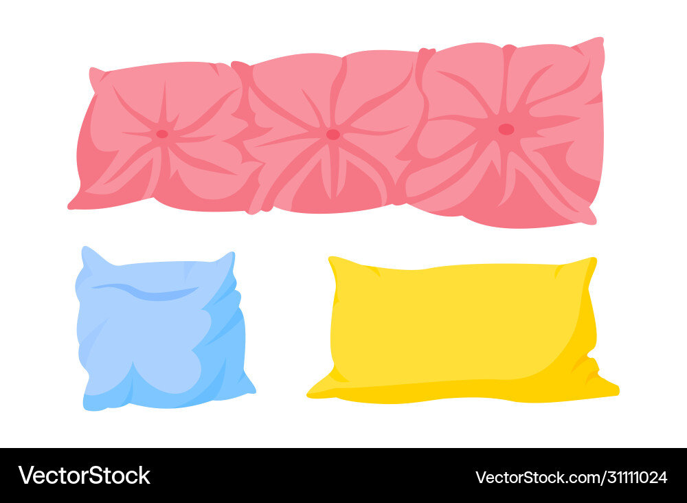 Colorful Cartoon Pillows Set Vector Image