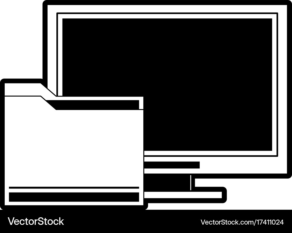 Computer monitor icon image Vector Image