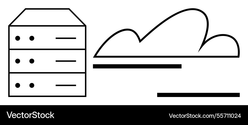 Data storage transition represented by server Data storage transition represented by server vector image