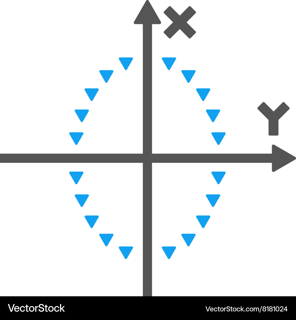 Dotted ellipse plot flat symbol vector image