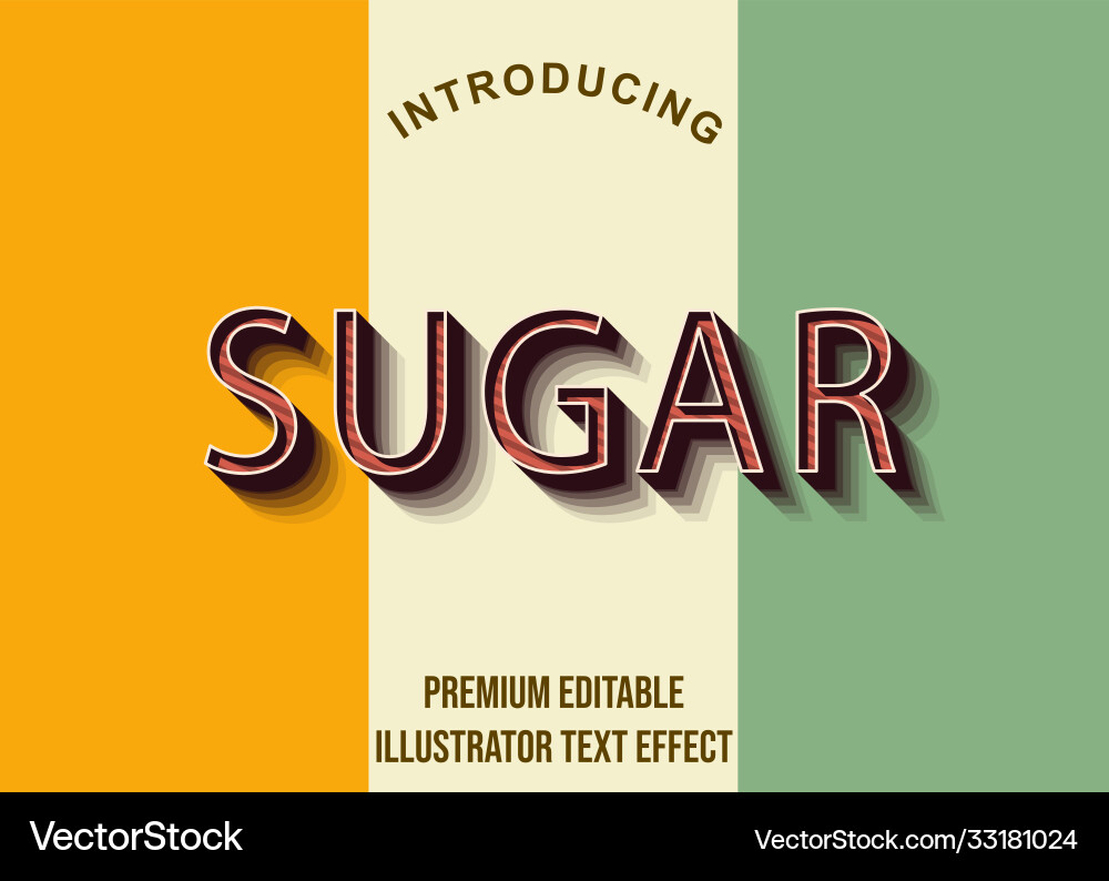 Editable text style effect typography template vector image
