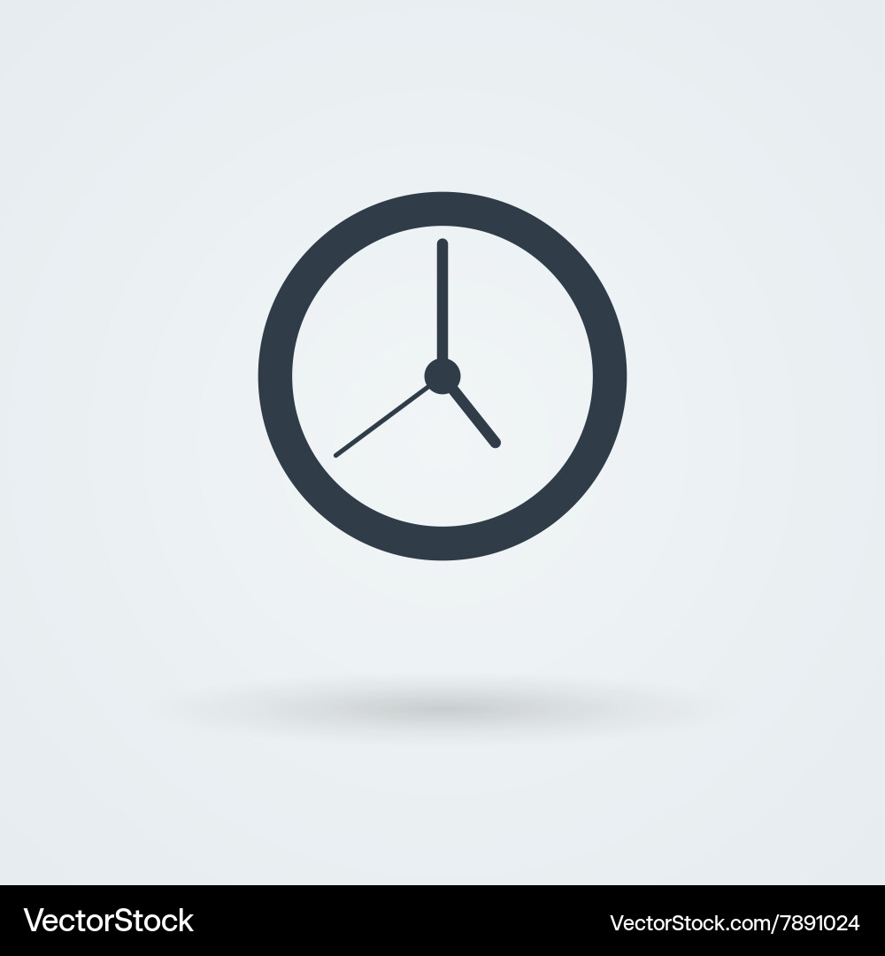 Flat clock icon simple Vector Image