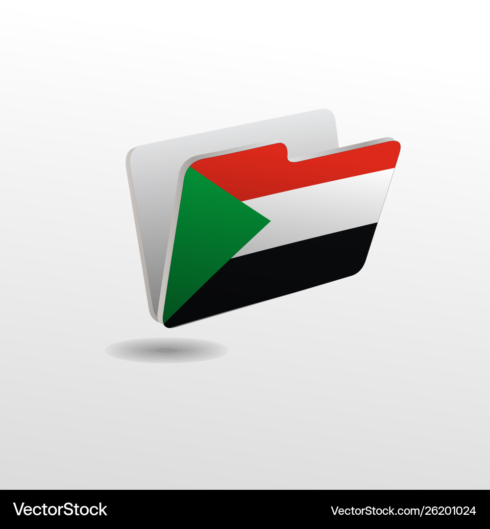 Folder with image flag sudan Folder with image flag sudan Vector Image