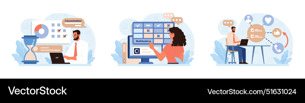 Hyperfocus set focus and concentration skill Hyperfocus set focus and concentration skill vector image