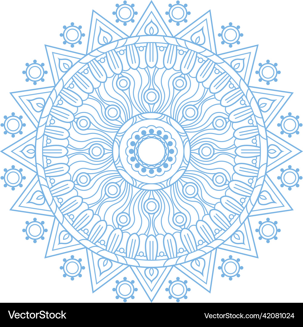 Intricate Circular Line Pattern Vector Image