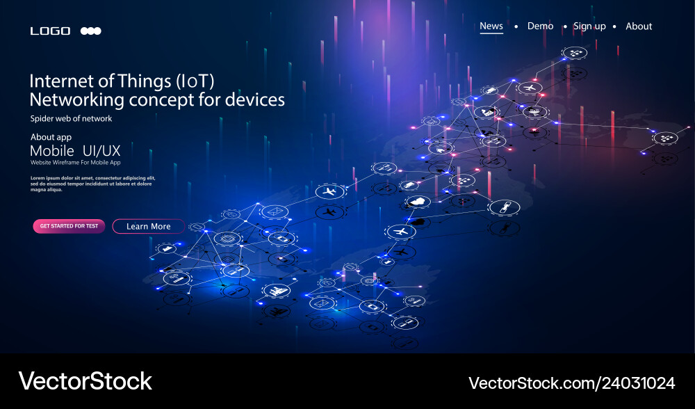 IoT Network Connectivity Concept vector image