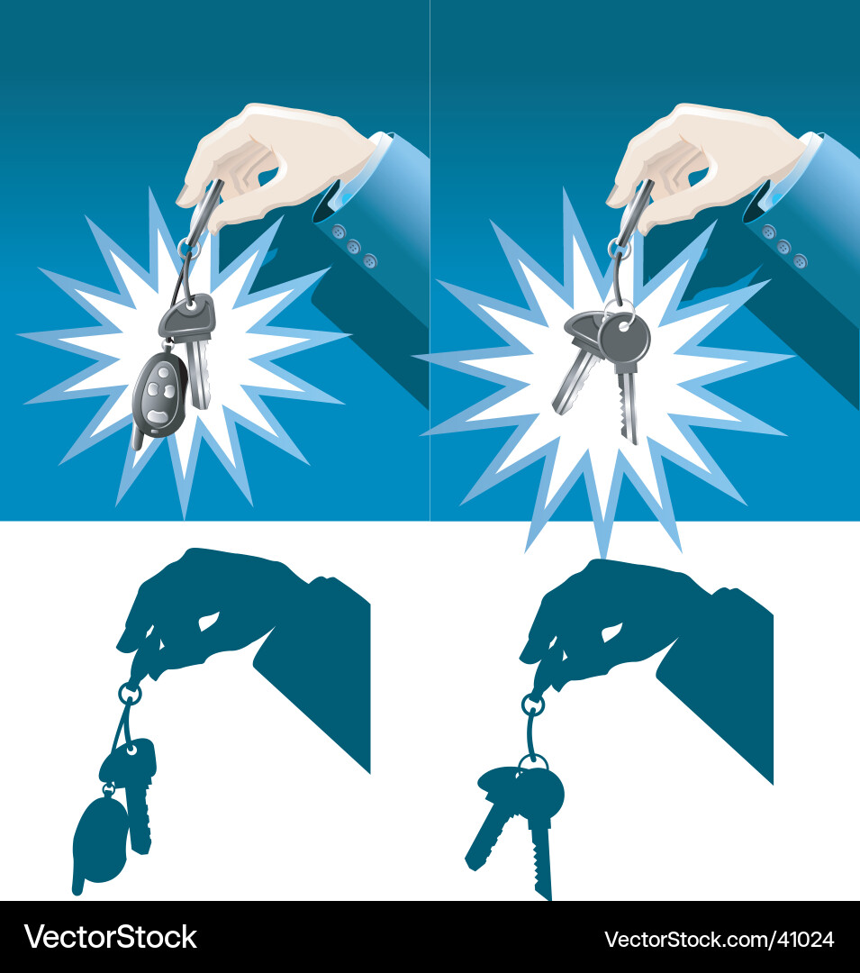 Man Holding Keys Vector Image
