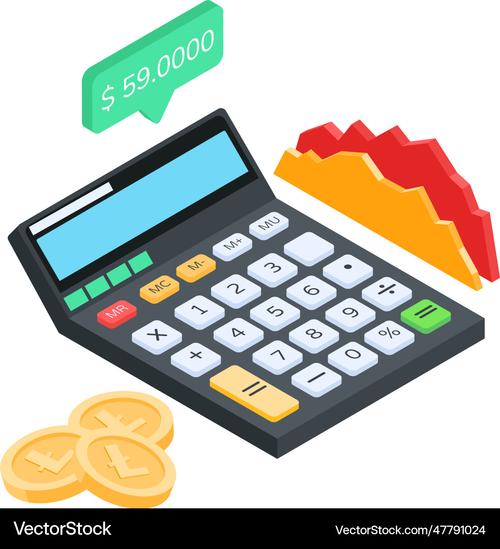 Modern isometric icon of litecoin calculation – Royalty-Free Vector |  VectorStock