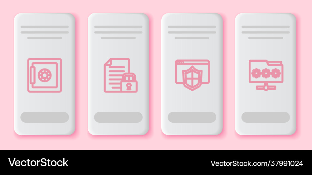 Set line safe document and lock browser Set line safe document and lock browser vector image