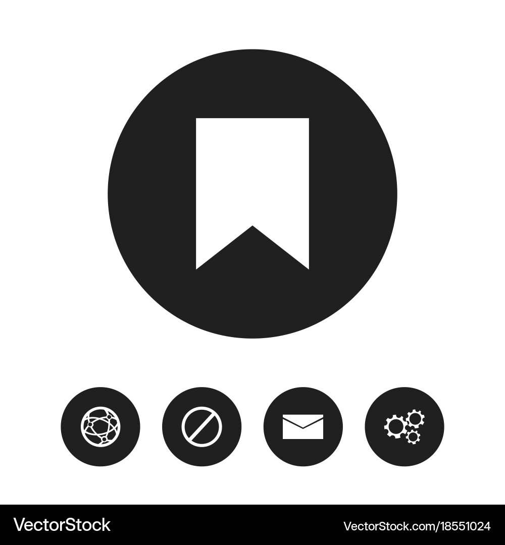 Set of 5 editable web icons includes symbols vector image