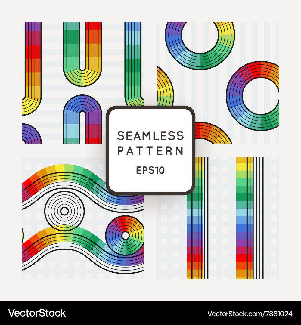 Set of seamless patterns striped vector image