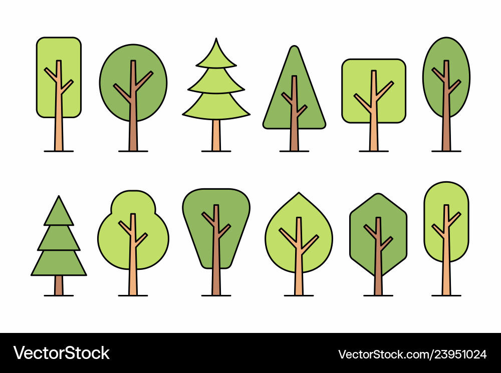 Set of trees Vector Image