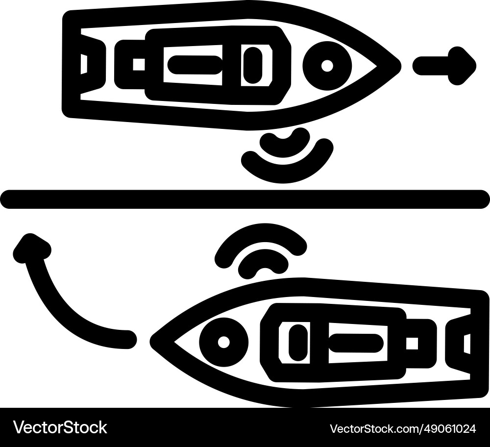 Ship collision avoidance systems line icon Ship collision avoidance systems line icon vector image