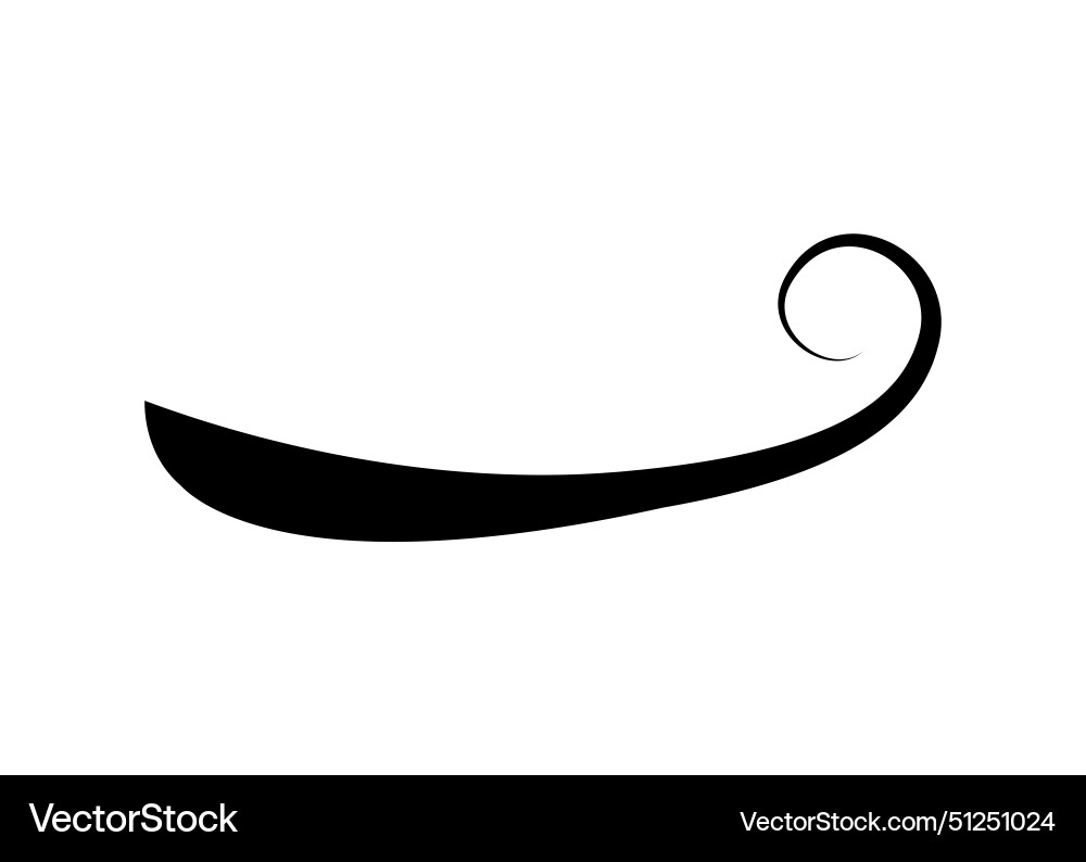 Swoosh typography text tail shape calligraphic vector image