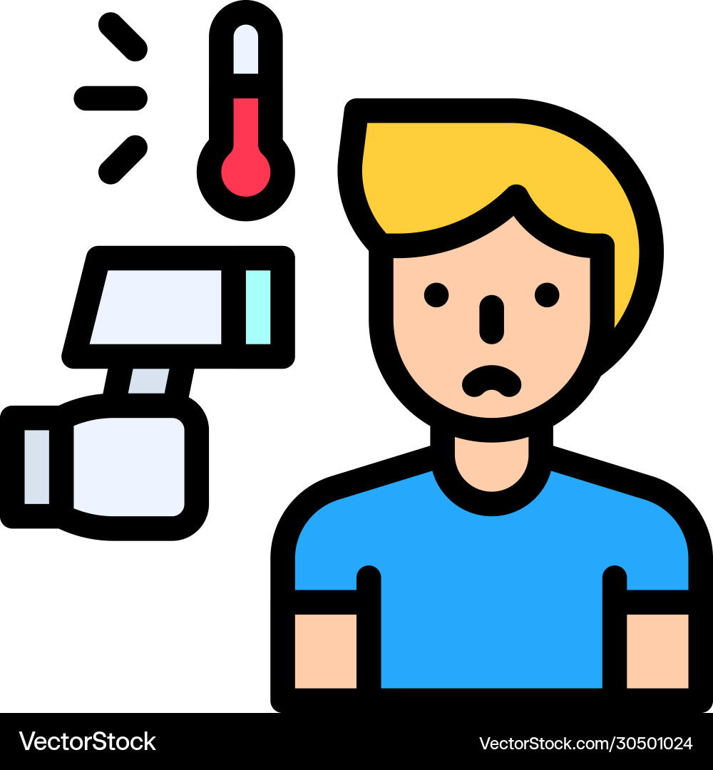 Taking temperature filled style icon Vector Image