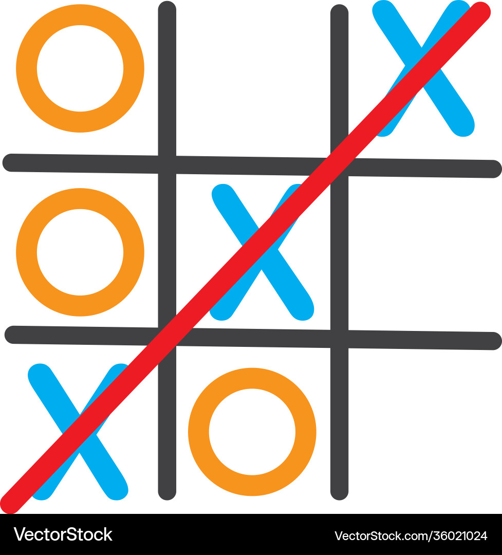 Tic tac toe game icon template design Tic tac toe game icon template design Vector Image