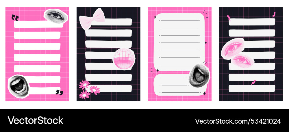 To do list template with halftone collages To do list template with halftone collages vector image