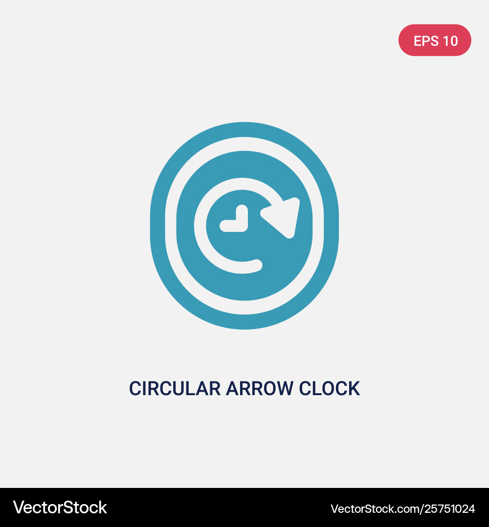 Two color circular arrow clock icon from user Vector Image