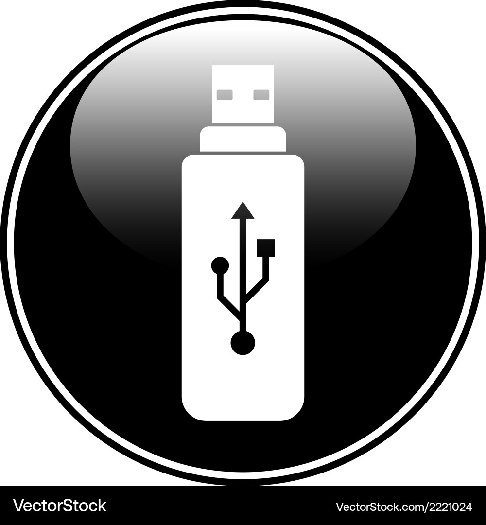 Usb flash button Vector Image