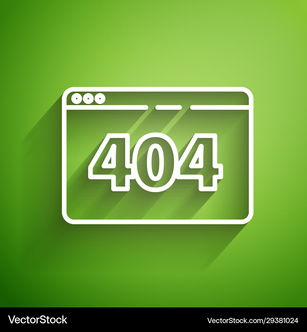 White line page with a 404 error icon isolated Vector Image