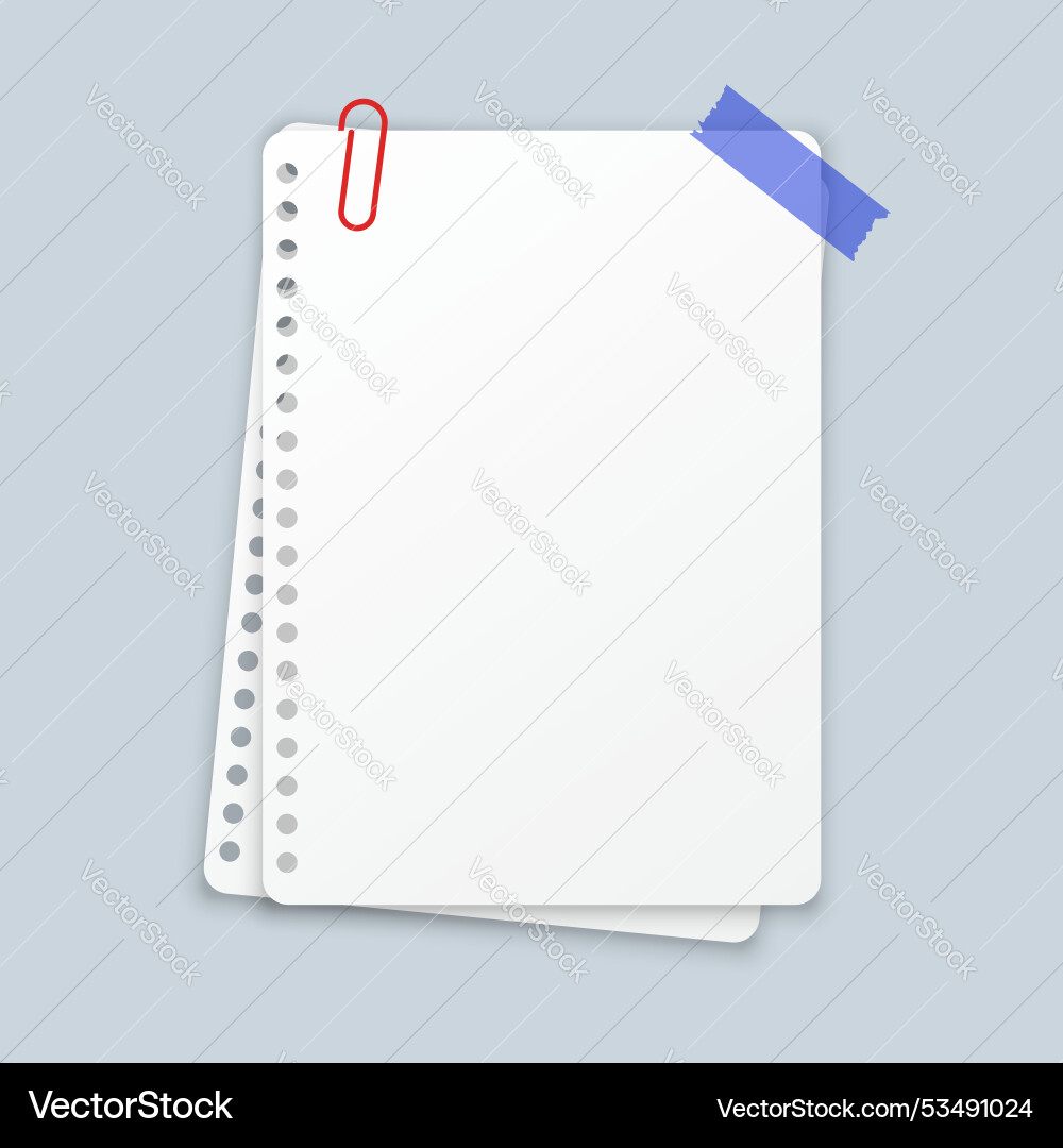 White sheet of paper in flat style empty White sheet of paper in flat style empty Vector Image