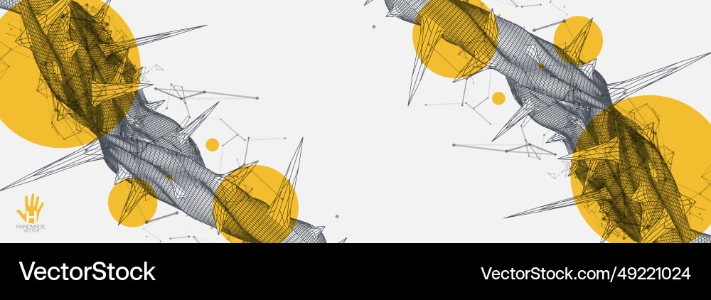 Wireframe science background with plexus effect Vector Image