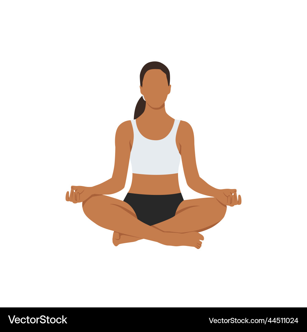 Woman doing lotus pose the concept of healthy Woman doing lotus pose the concept of healthy vector image