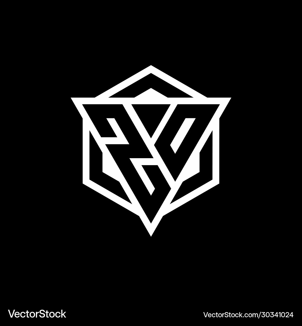 Zo logo monogram with triangle and hexagon shape Vector Image