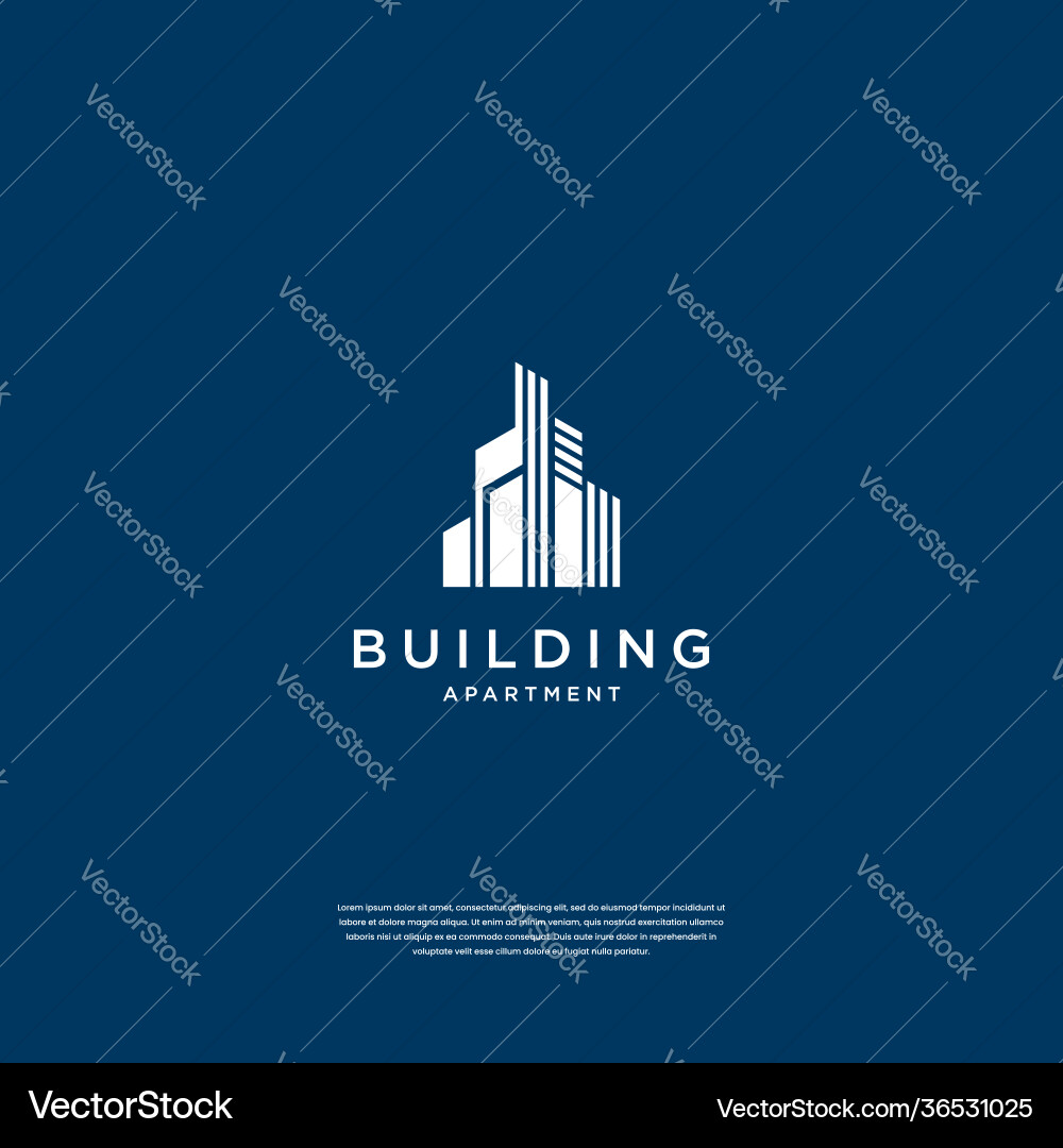 Abstract building structure logo design real Vector Image