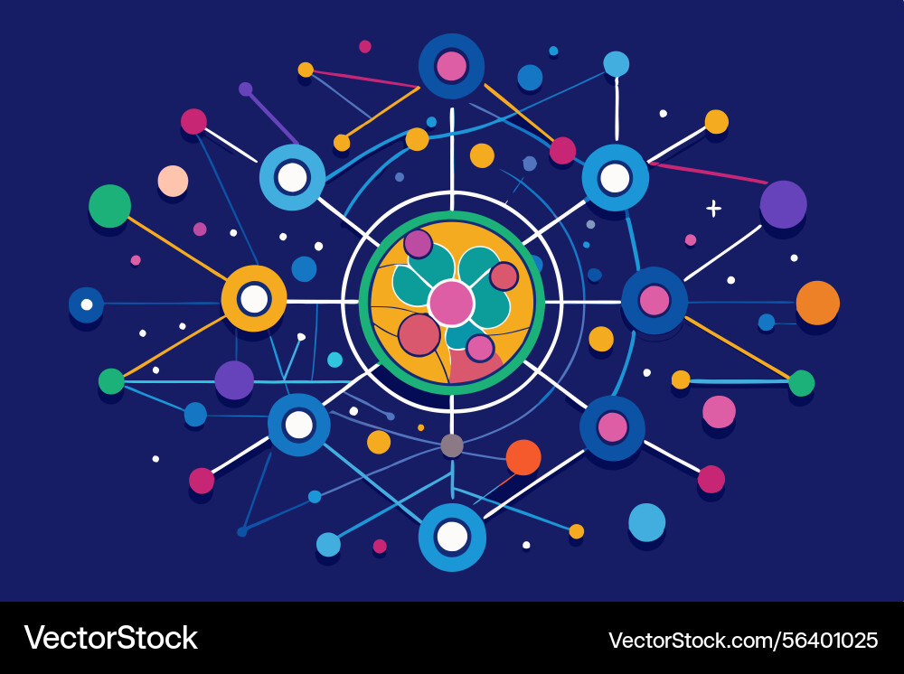 Abstract representation of a data network vector image