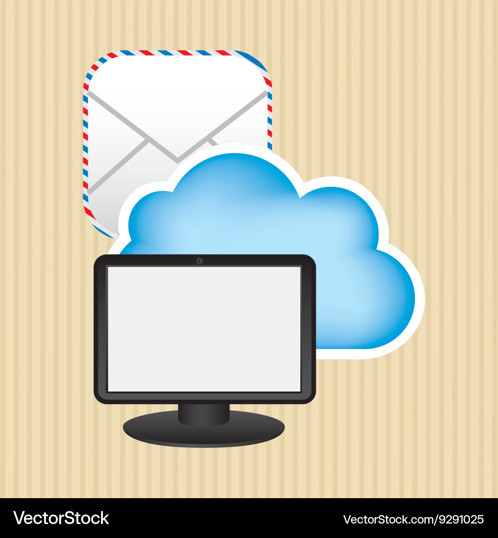 Cloud computing design vector image