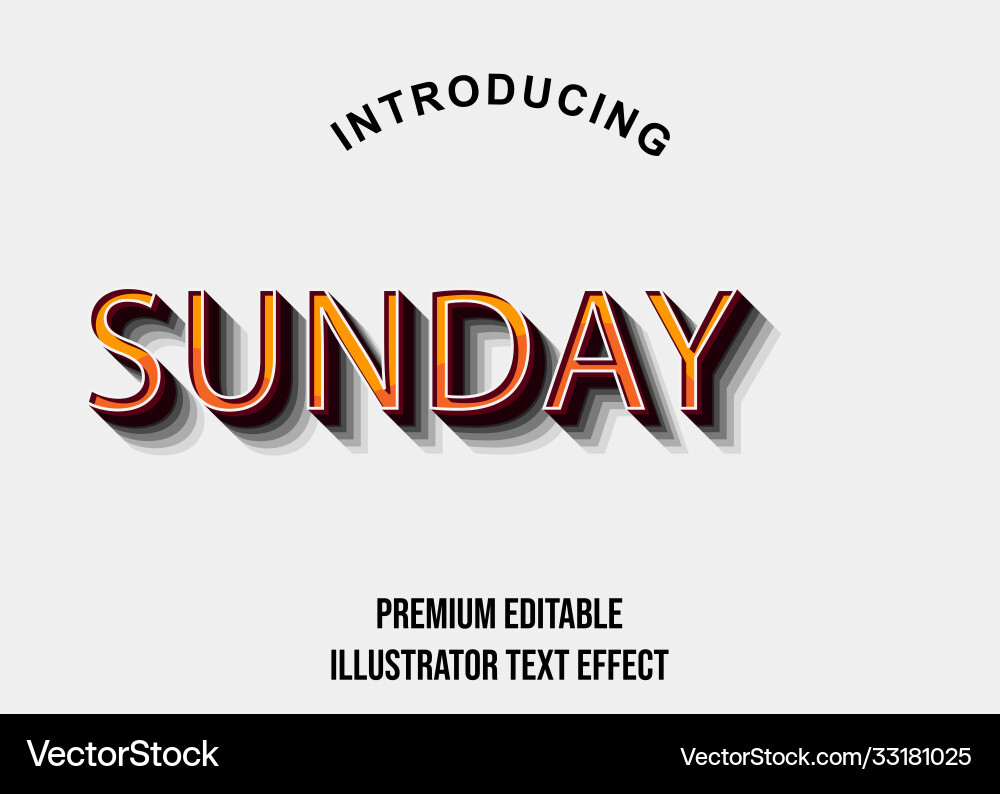 Editable text style effect typography template vector image
