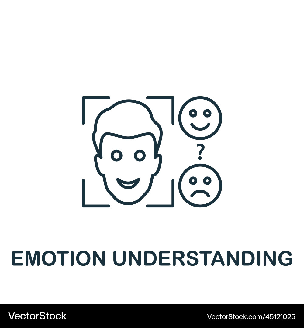 Emotion understanding icon monochrome simple Emotion understanding icon monochrome simple vector image